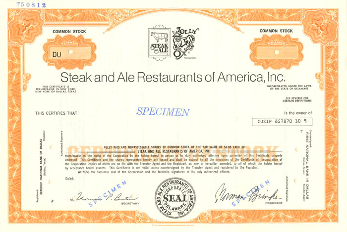 Steak and Ale Restaurants of America, Inc.